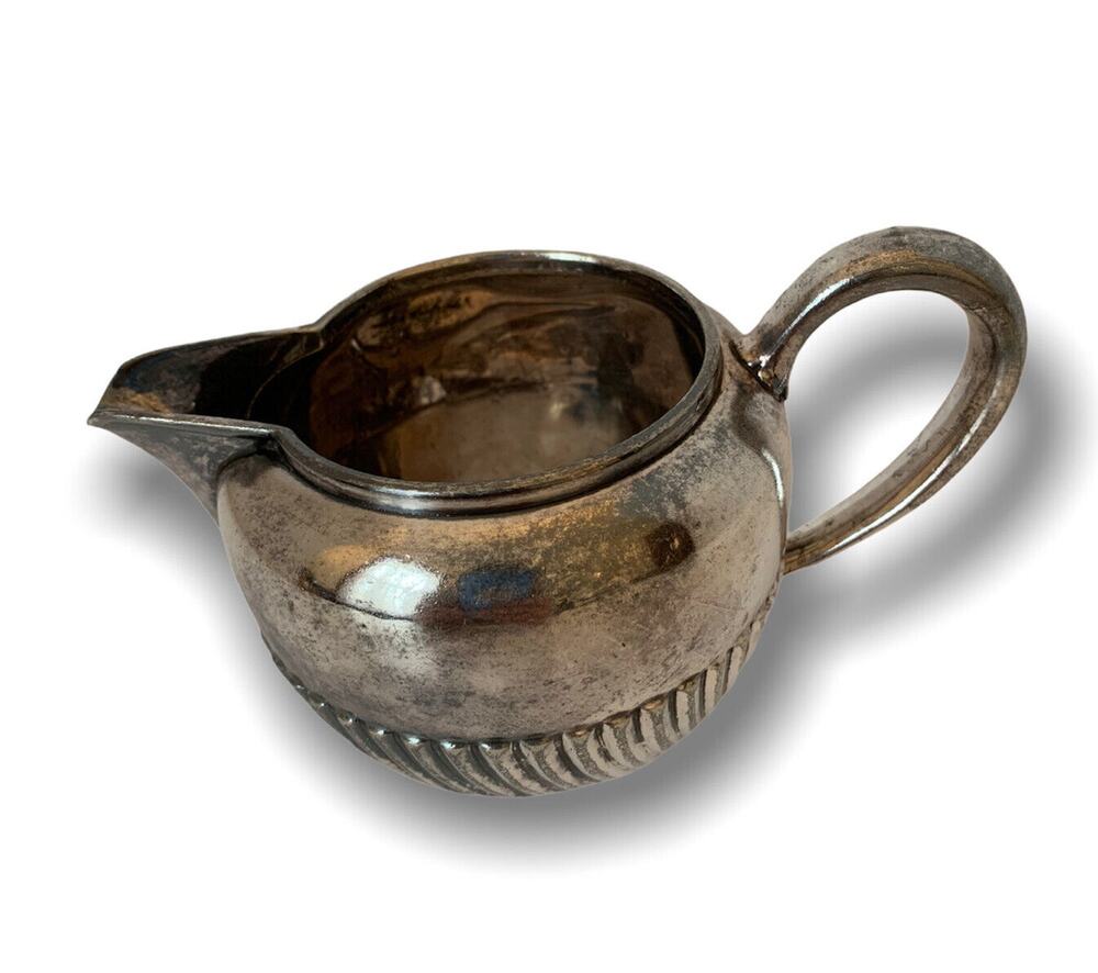 Vintage Wilcox Quadruple Silverplate Creamer Swirl Design 3.25"h x 6" d